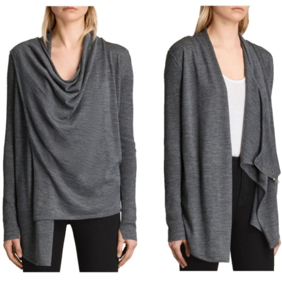 All Saints Sweaters - All Saints charcoal Drina cardigan
